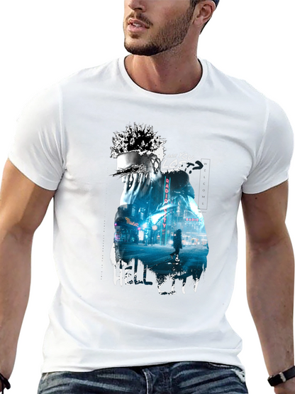 Camiseta Negra con Diseño Urbano Hell City