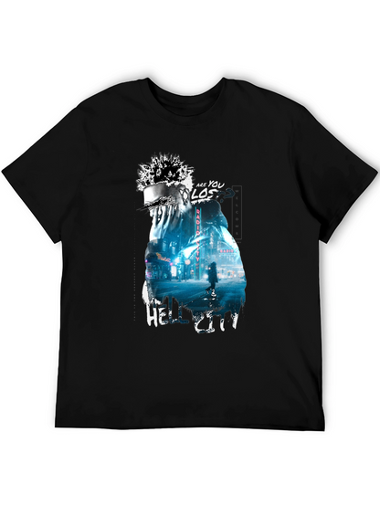 Camiseta Negra con Diseño Urbano Hell City