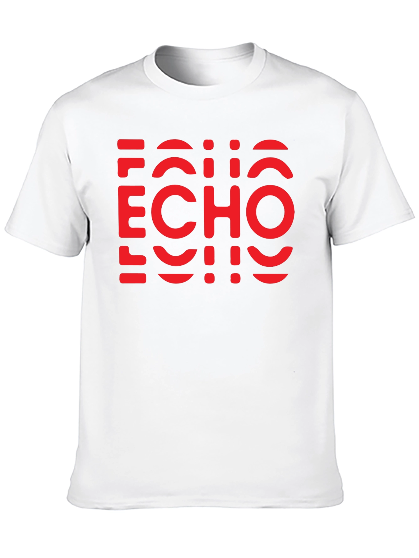 Camiseta Negra con Diseño Echo Rojo Gráfico