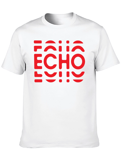 Camiseta Negra con Diseño Echo Rojo Gráfico