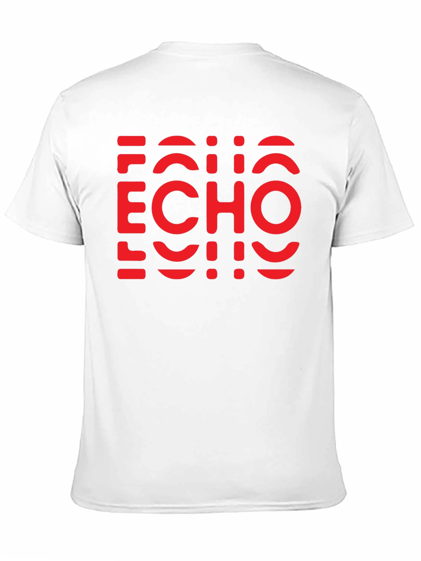 Camiseta Negra con Diseño Echo Rojo Gráfico