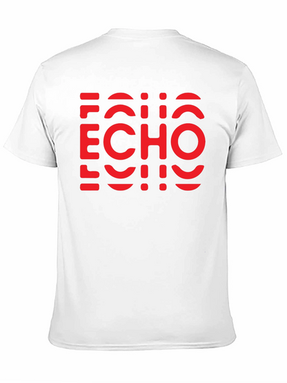 Camiseta Negra con Diseño Echo Rojo Gráfico
