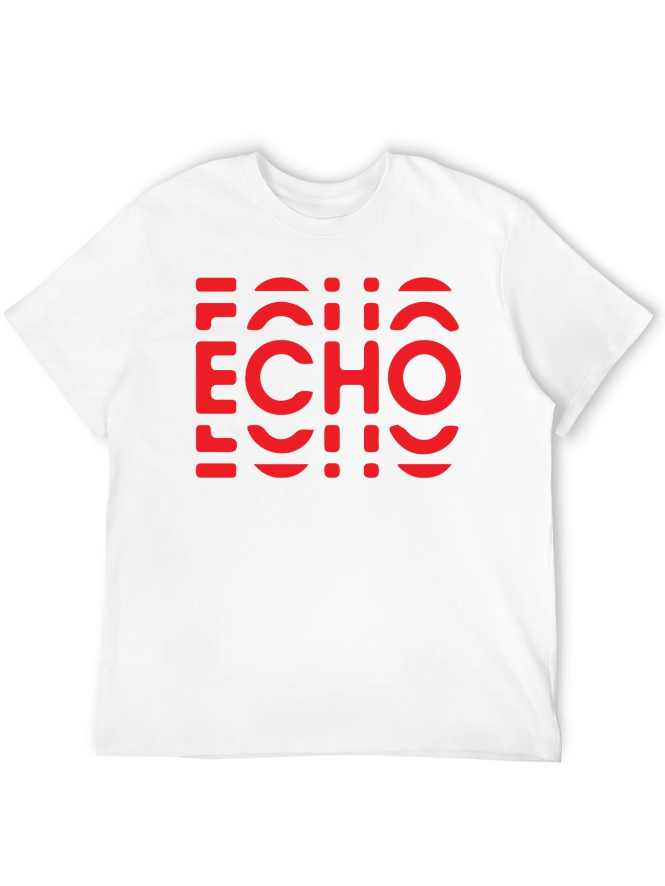 Camiseta Negra con Diseño Echo Rojo Gráfico