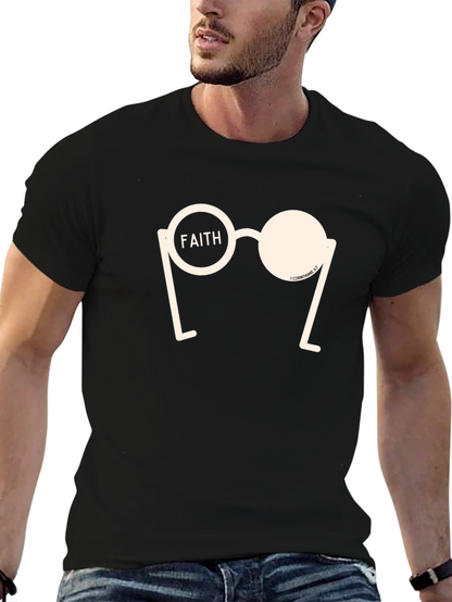 Camiseta Negra con Diseño Gráfico Fe