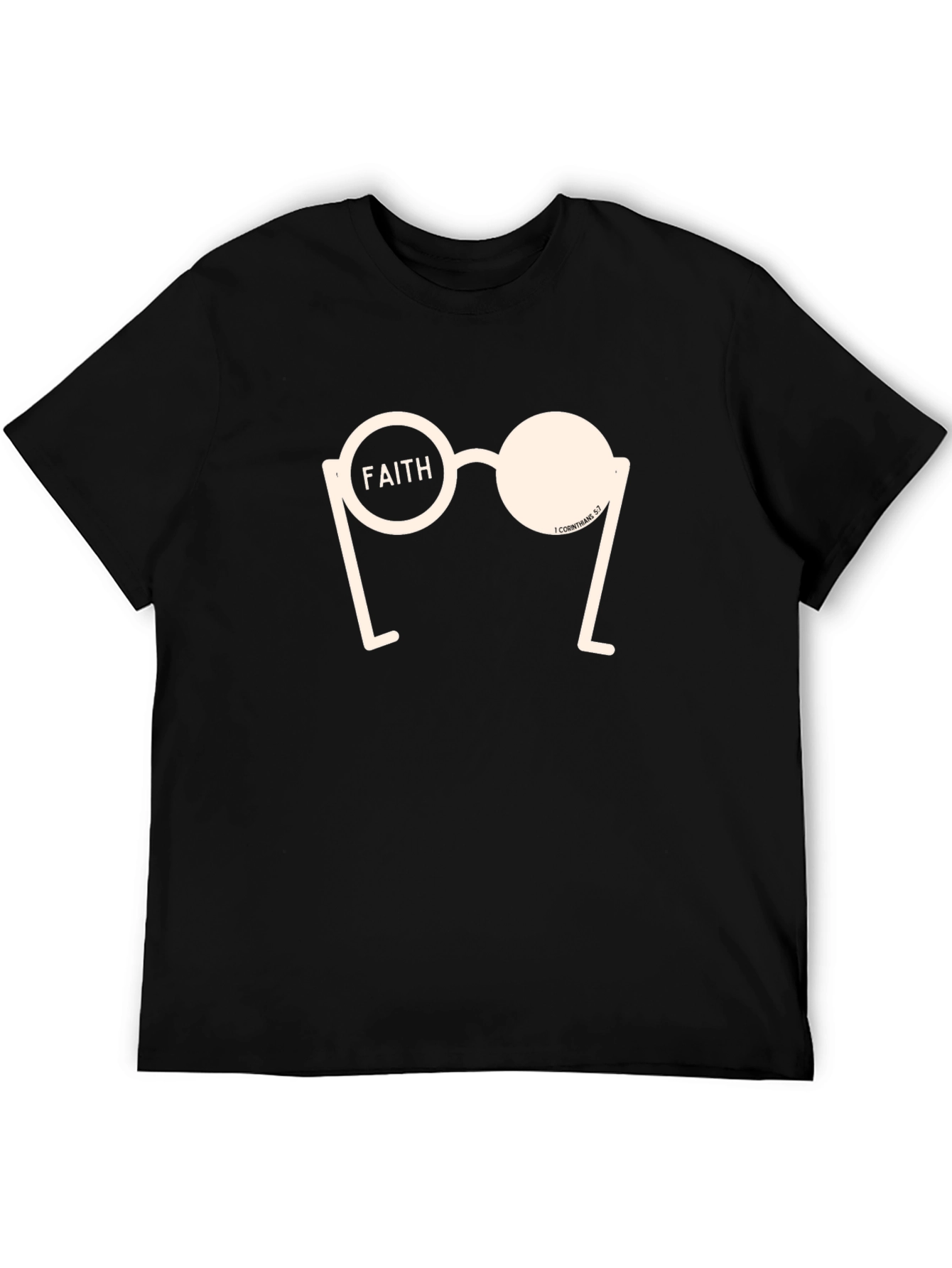 Camiseta Negra con Diseño Gráfico Fe