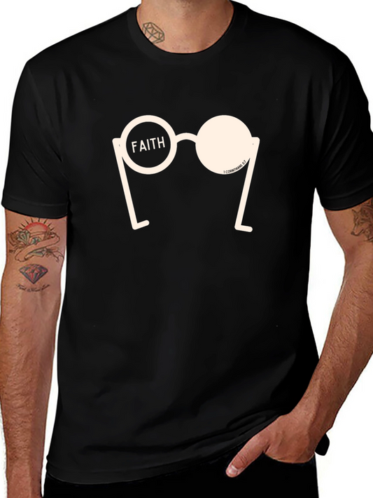 Camiseta Negra con Diseño Gráfico Fe
