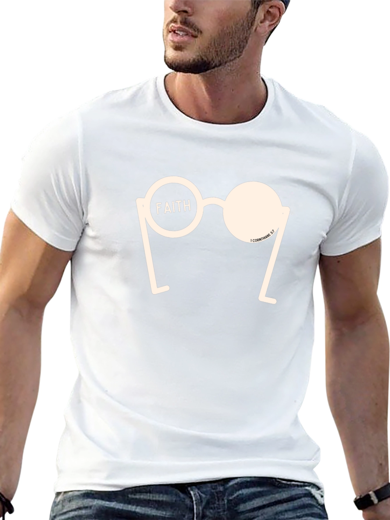 Camiseta Negra con Diseño Gráfico Fe