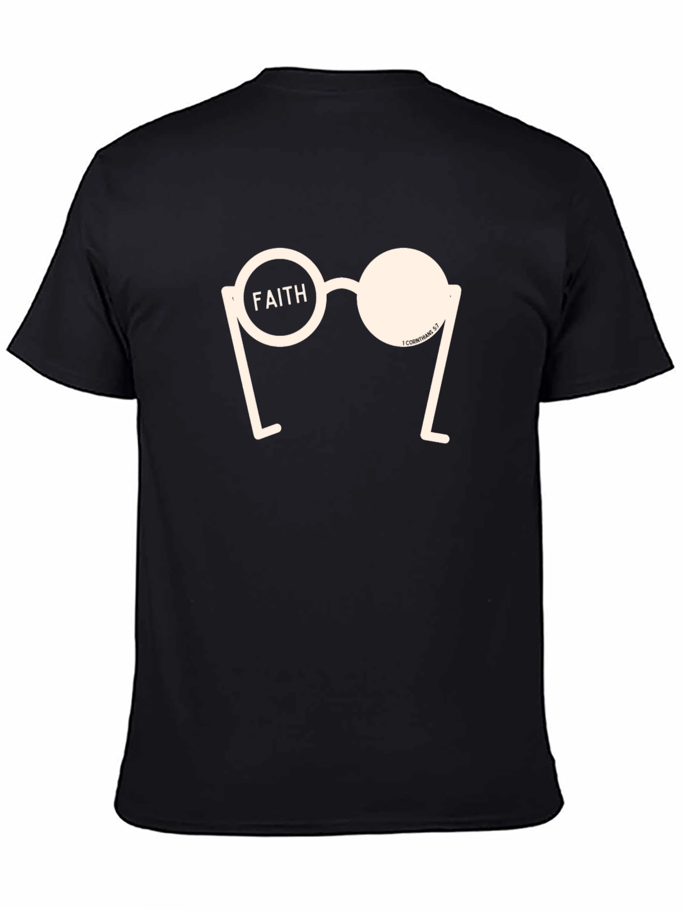 Camiseta Negra con Diseño Gráfico Fe