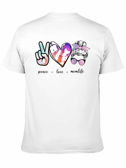 Camiseta Negra Peace Love Momlife