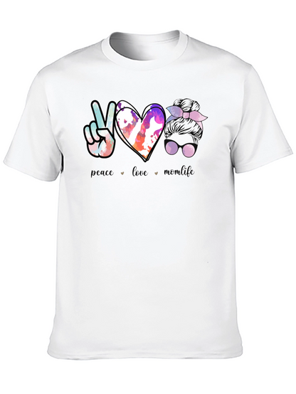 Camiseta Negra Peace Love Momlife