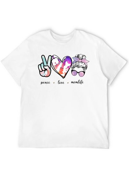 Camiseta Negra Peace Love Momlife