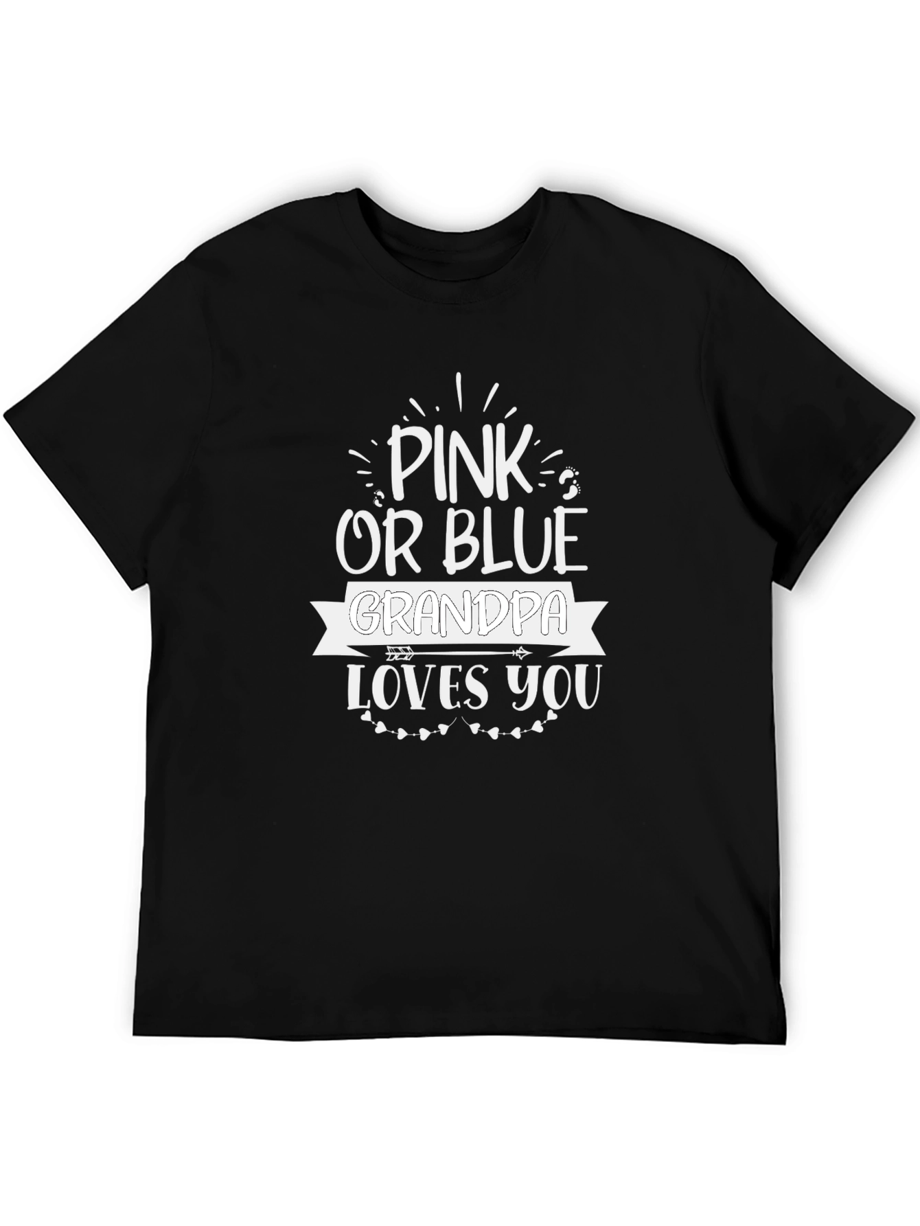 Camiseta Negra Pink or Blue Grandpa Loves You