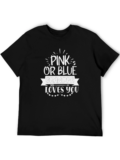 Camiseta Negra Pink or Blue Grandpa Loves You