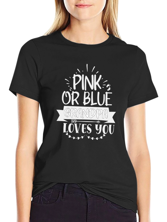 Camiseta Negra Pink or Blue Grandpa Loves You