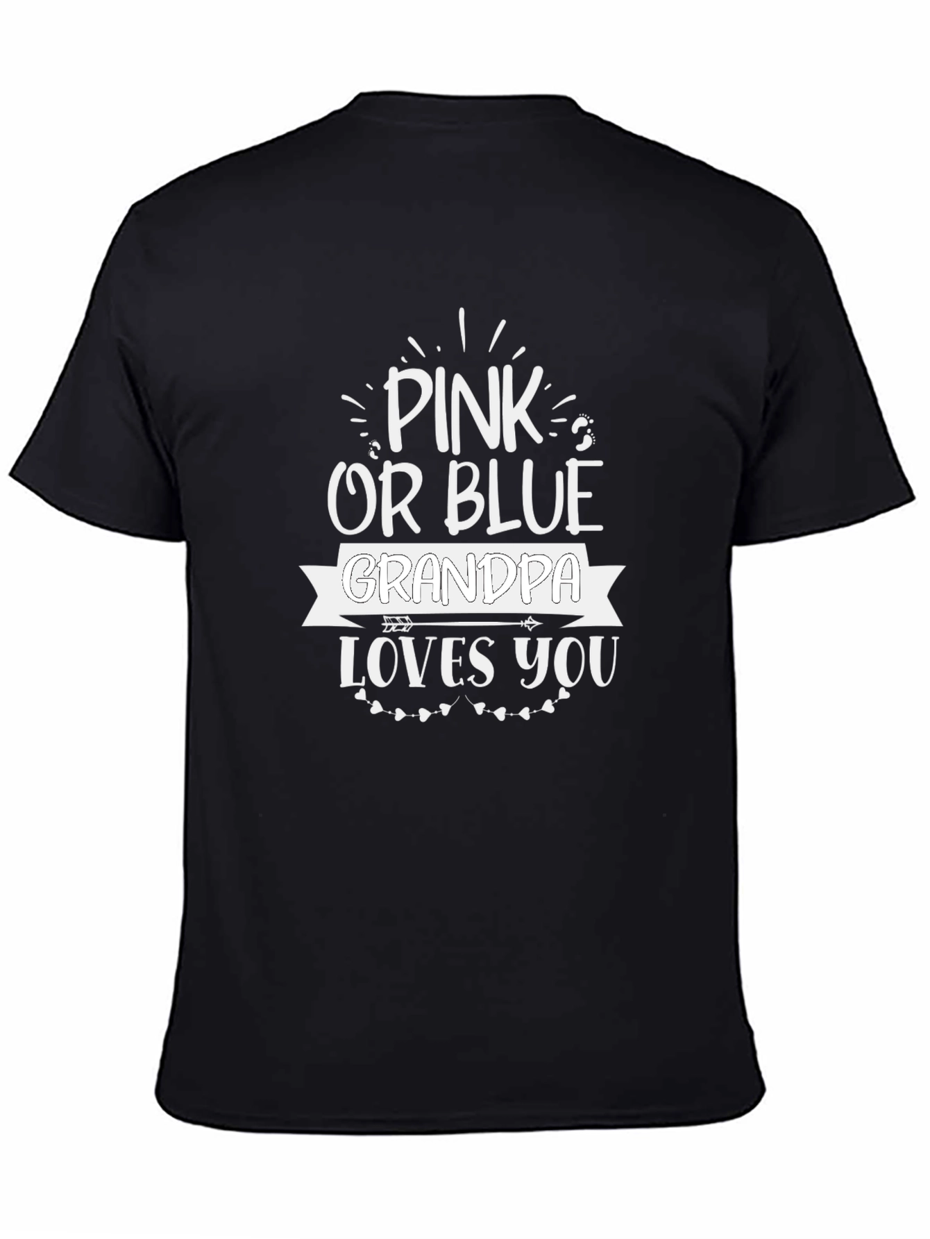 Camiseta Negra Pink or Blue Grandpa Loves You