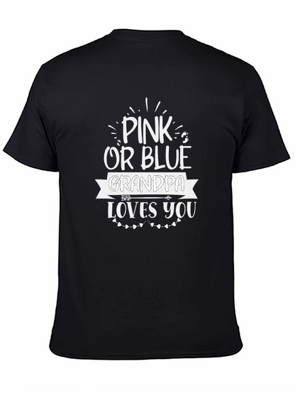 Camiseta Negra Pink or Blue Grandpa Loves You