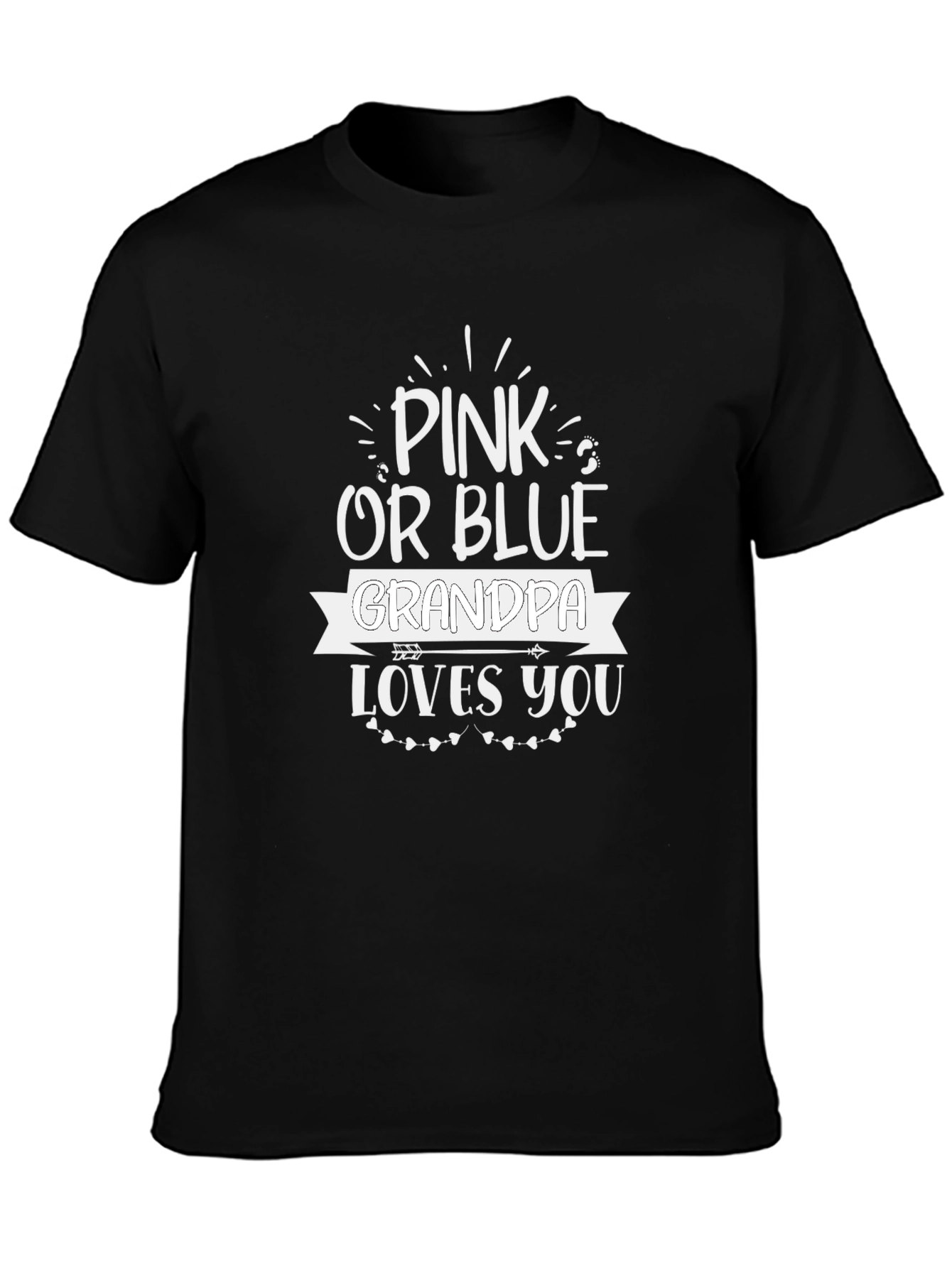 Camiseta Negra Pink or Blue Grandpa Loves You