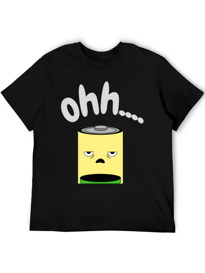 Camiseta Negra con Diseño de Batería Agotada