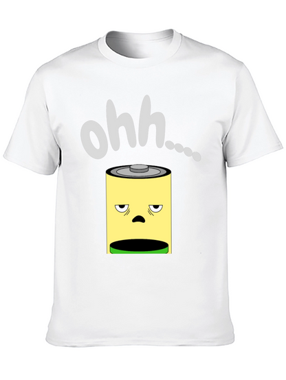 Camiseta Negra con Diseño de Batería Agotada