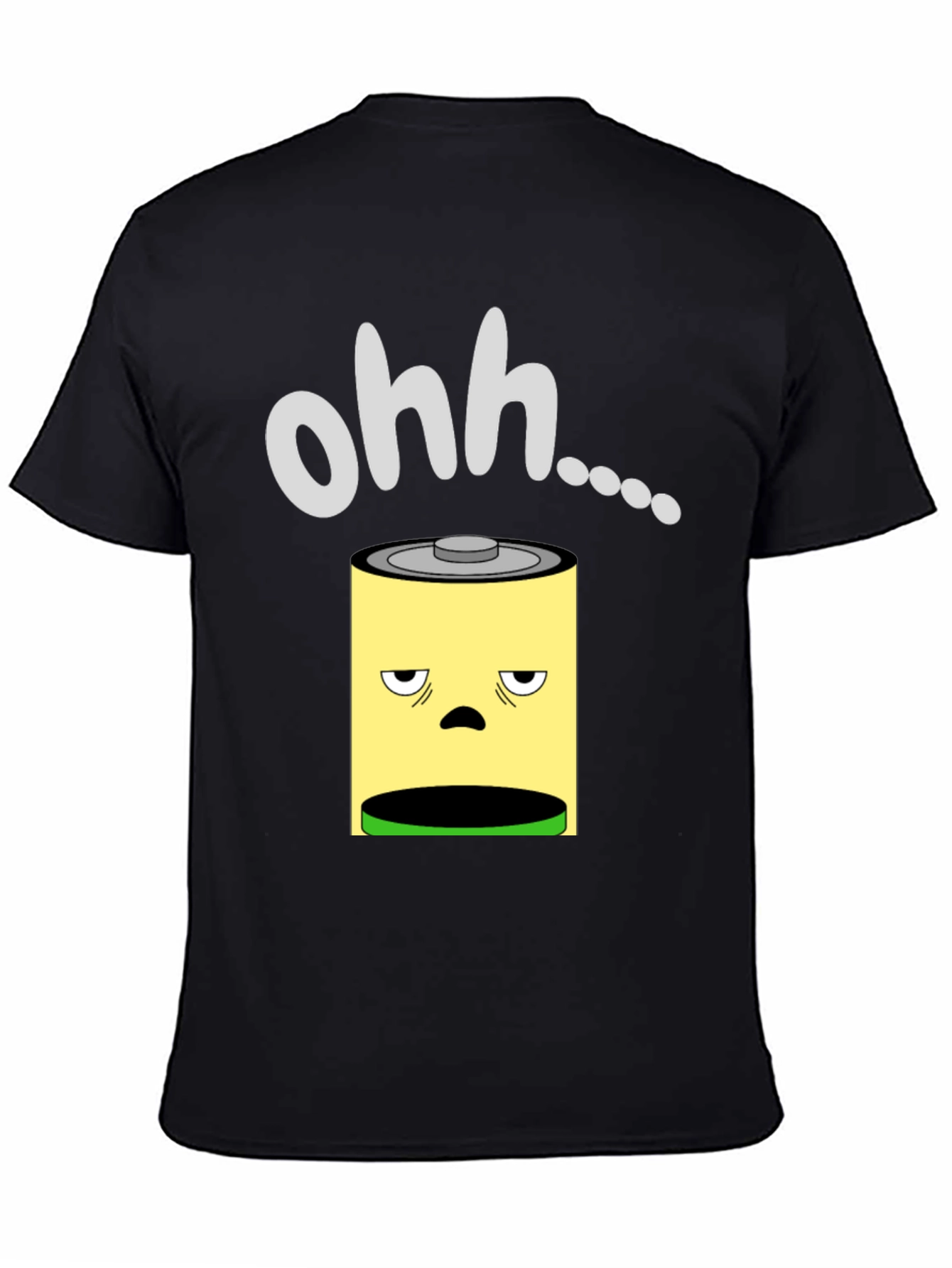 Camiseta Negra con Diseño de Batería Agotada