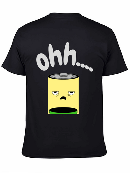 Camiseta Negra con Diseño de Batería Agotada