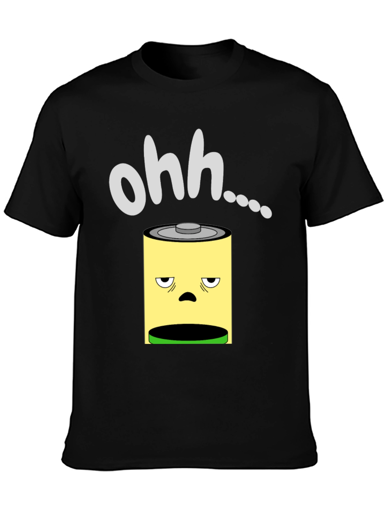 Camiseta Negra con Diseño de Batería Agotada