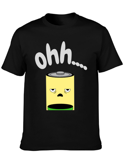 Camiseta Negra con Diseño de Batería Agotada