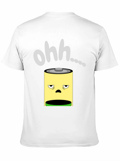 Camiseta Negra con Diseño de Batería Agotada