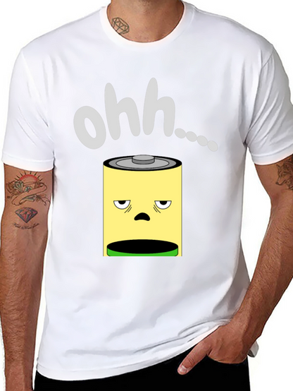 Camiseta Negra con Diseño de Batería Agotada