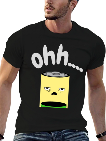 Camiseta Negra con Diseño de Batería Agotada