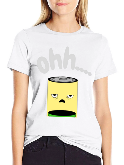 Camiseta Negra con Diseño de Batería Agotada