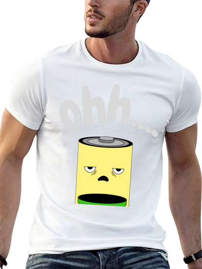 Camiseta Negra con Diseño de Batería Agotada