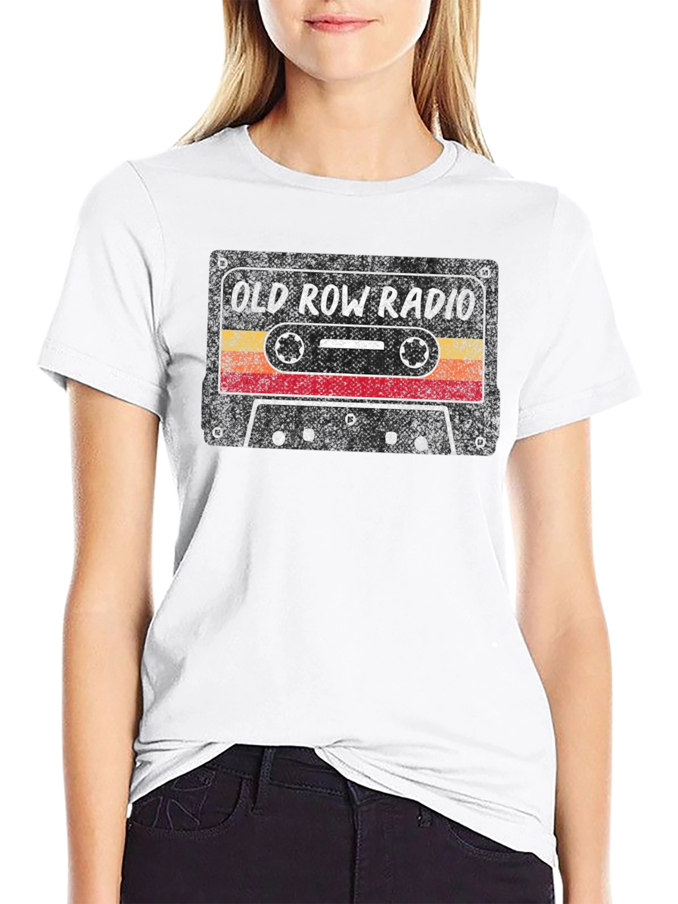 Camiseta Negra Old Row Radio Retro