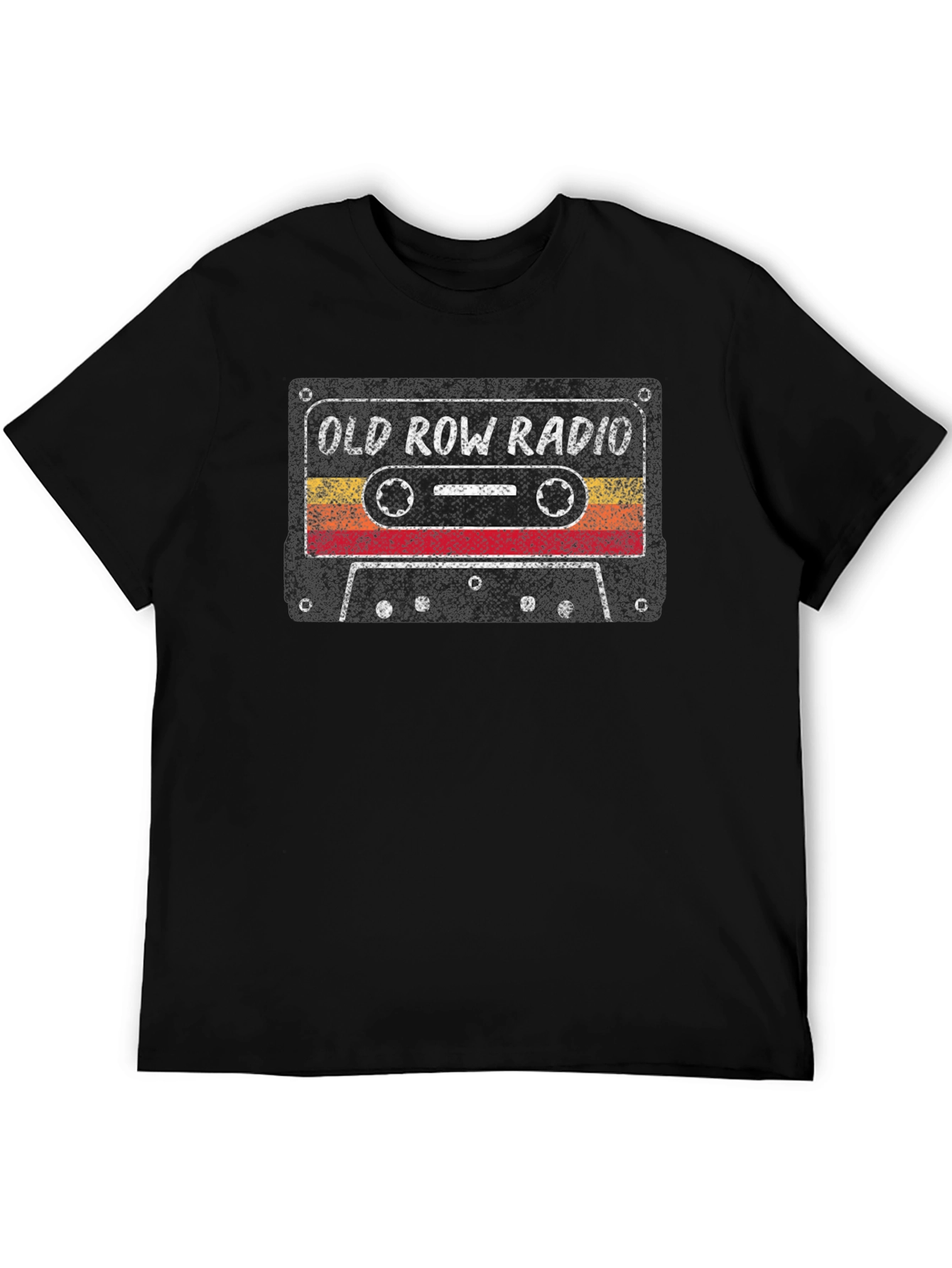 Camiseta Negra Old Row Radio Retro