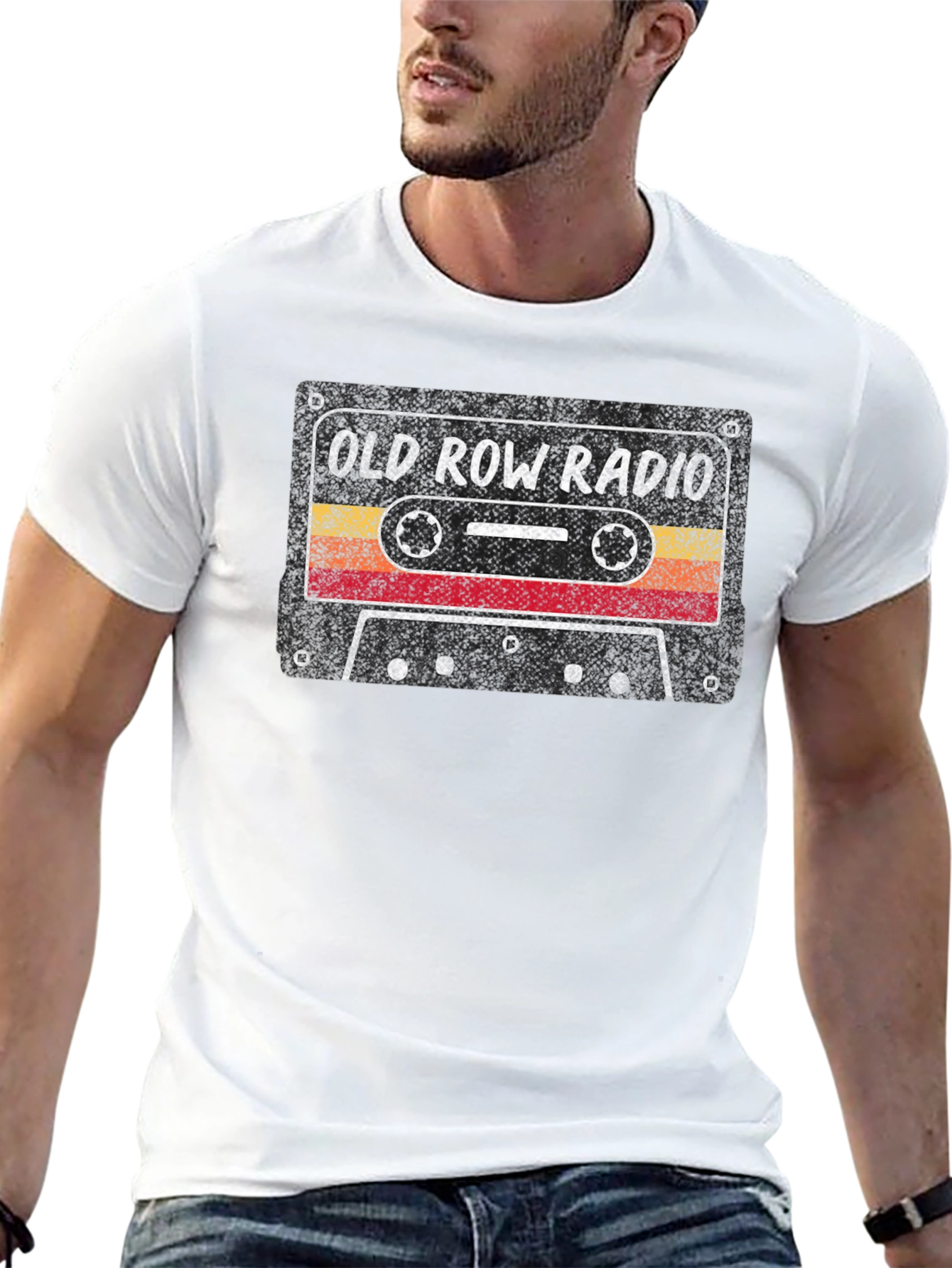 Camiseta Negra Old Row Radio Retro