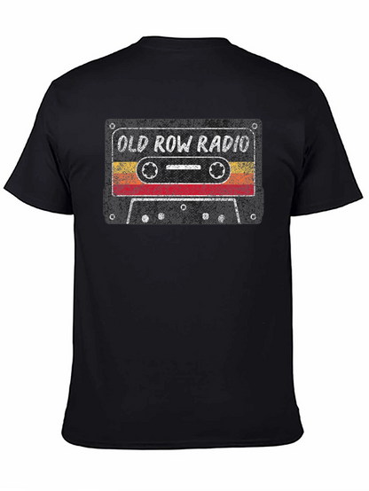 Camiseta Negra Old Row Radio Retro