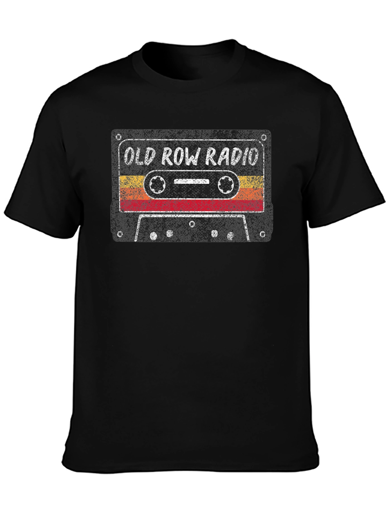 Camiseta Negra Old Row Radio Retro