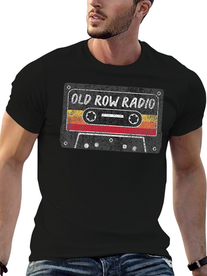 Camiseta Negra Old Row Radio Retro