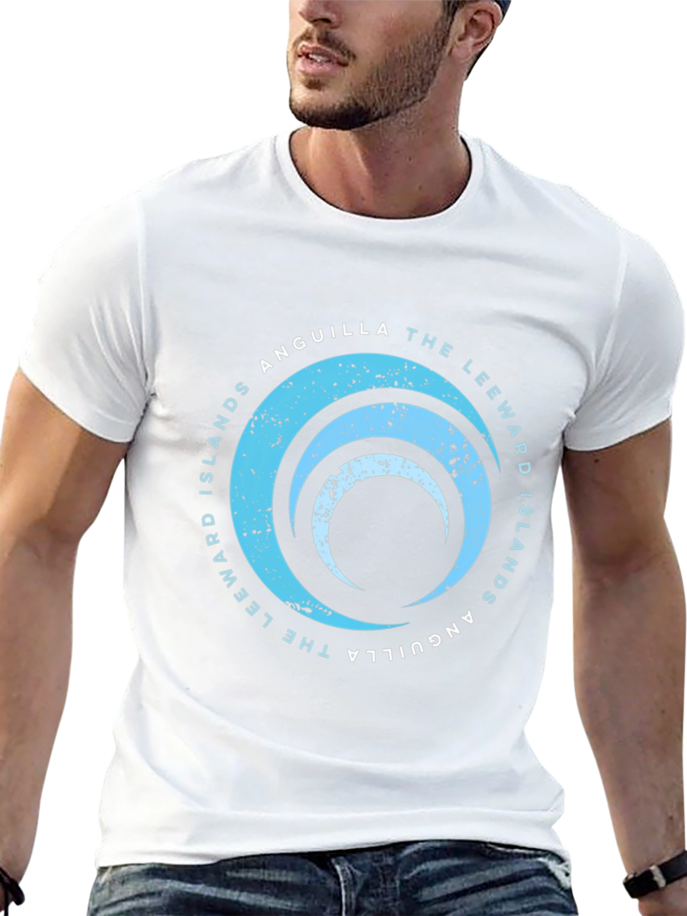 Camiseta Negra Unisex - Diseño Anguila Islas Leeward