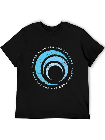 Camiseta Negra Unisex - Diseño Anguila Islas Leeward