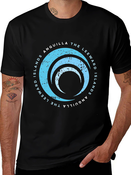 Camiseta Negra Unisex - Diseño Anguila Islas Leeward