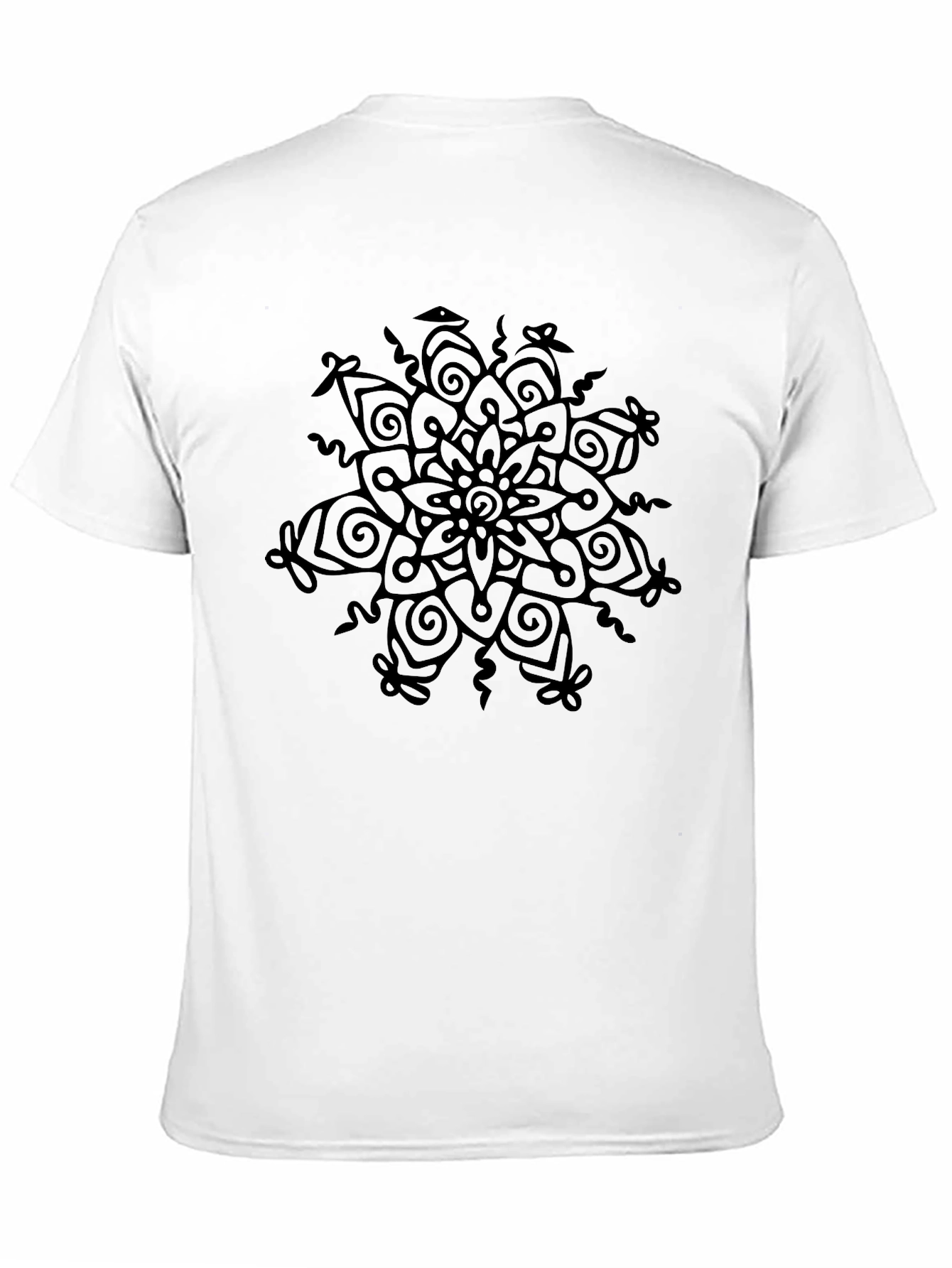 Camiseta Negra con Mandala Abstracta