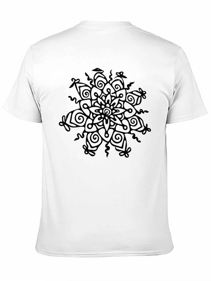 Camiseta Negra con Mandala Abstracta