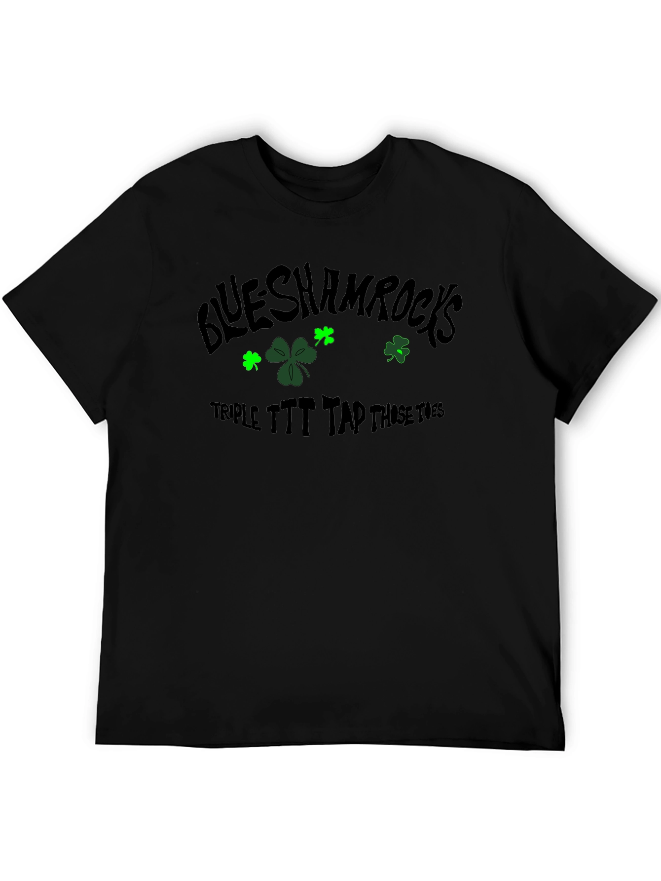 Camiseta Negra Blue Shamrocks para Hombre