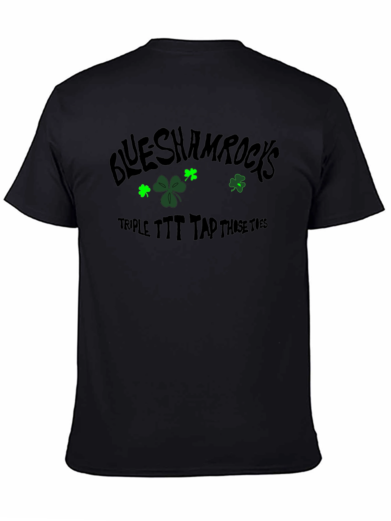 Camiseta Negra Blue Shamrocks para Hombre