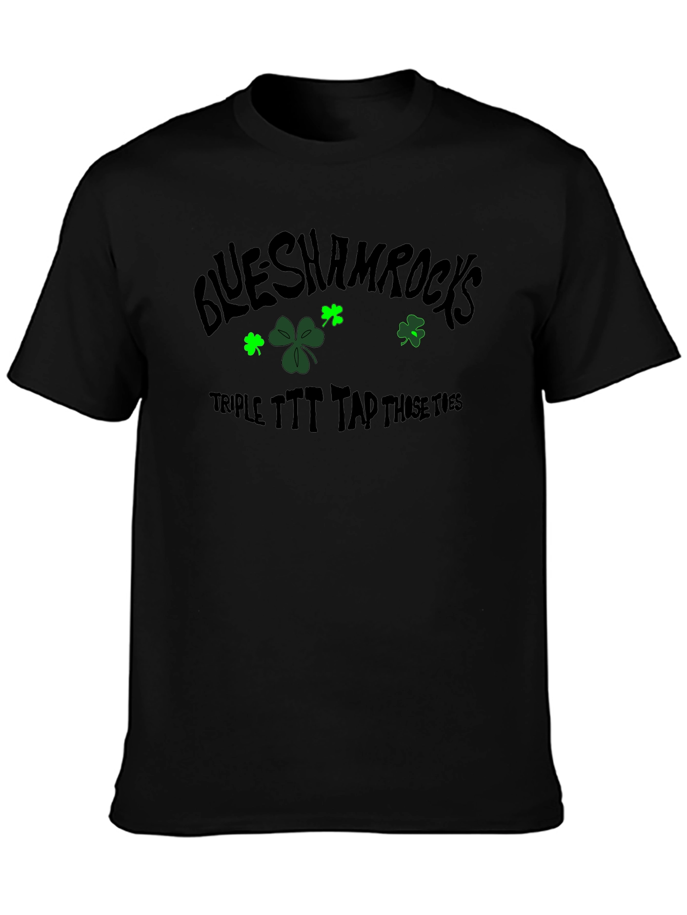 Camiseta Negra Blue Shamrocks para Hombre