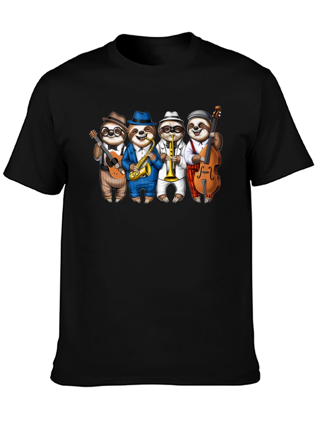 Camiseta Negra: Banda de Perezosos Músicos