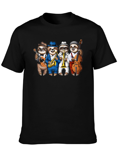 Camiseta Negra: Banda de Perezosos Músicos