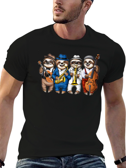 Camiseta Negra: Banda de Perezosos Músicos
