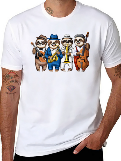 Camiseta Negra: Banda de Perezosos Músicos